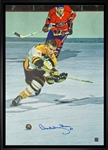 Bobby Orr Boston Bruins Signed Framed 20x29 Shooting Canvas