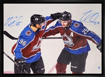 Nathan Mackinnon and Mikko Rantanen Colorado Avalanche Dual-Signed Framed 20x29 Celebration Canvas