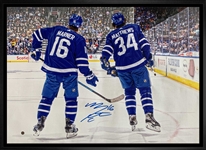 Mitch Marner Toronto Maple Leafs Signed Framed 20x29 Backview with Matthews Canvas