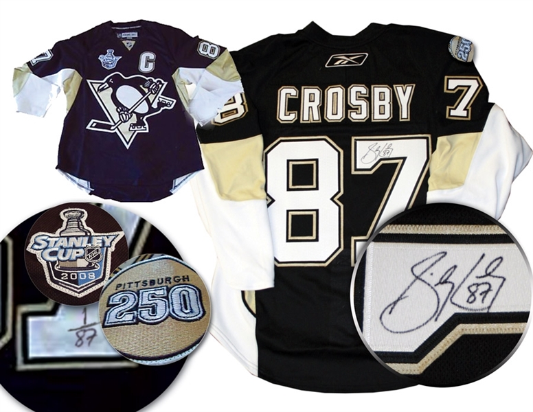 Sidney Crosby Signed Jersey Pittsburgh Penguins Pro Home with 2008 Stanley Cup patch (Limited Edition of 87)