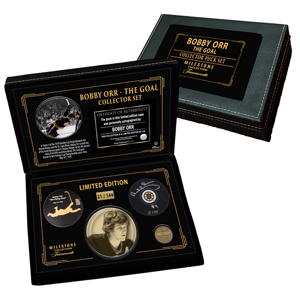 Bobby Orr Signed "The Goal" Puck in Deluxe Case (Limited Edition of 144)