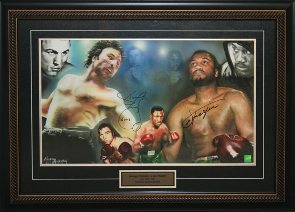 George Chuvalo and Joe Frazier Dual Signed in a Vintage Frame (Limited Edition of 200)