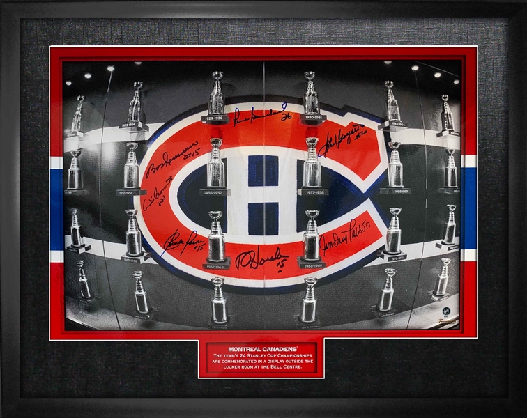 Montreal Canadiens Multi Signed Framed 16x20 "Legendary 24 Stanley Cups"