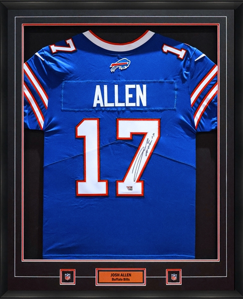 Josh Allen Signed Jersey Framed Buffalo Bills Nike Elite Home