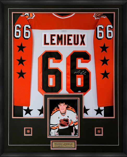 Mario Lemieux Signed Framed Jersey 1984-86 All-Star Game CCM Vintage