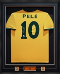 Pelé Signed Framed Jersey Brazil Yellow