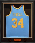 Shaquille O Neal Signed Framed Jersey Los Angeles Lakers Authentic Mitchell and Ness 