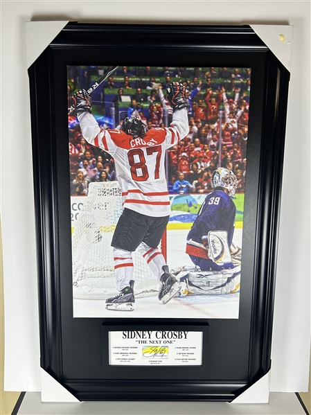 **NEW RELEASE** Sidney Crosby 20x29 Canvas Embedded into a 28 x 44 Frame with a Hand-signed Embedded Signature 