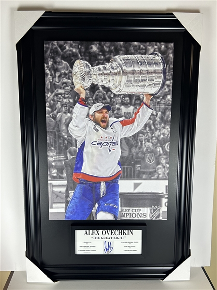 **NEW RELEASE** Alex Ovechkin 20x29 Canvas Embedded into a 28 x 44 Frame with a Hand-signed Embedded Signature 