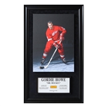 Gordie Howe Embedded Signature Deluxe Frame with Canvas Red Wings