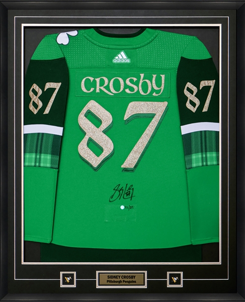 **NEW RELEASE** Sidney Crosby Signed Framed Jersey Pittsburgh Penguins St.Pats Adidas (Limited Edition of 25)