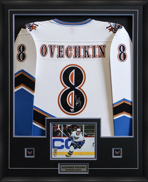 Alexander Ovechkin Signed Jersey Framed Washington Capitals 2005 Screaming Eagle Mitchell & Ness Jersey Framed
