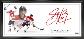 Sidney Crosby Signed 18x44 Framed Print Team Canada 2010 Oversize Signature (Limited Edition)