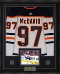 Connor McDavid Signed Framed Jersey Oilers Adidas White