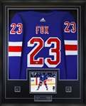 Adam Fox New York Rangers Signed Blue Adidas Authentic Jersey Framed