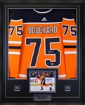 Evan Bouchard Edmonton Oilers Signed Orange Adidas Authentic Jersey Framed