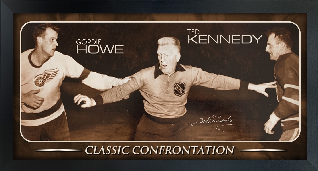 Ted Kennedy Toronto Maple Leafs Embedded Signature 14x26 PhotoGlass Frame
