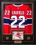 Cole Caufield Signed Framed Jersey Canadiens Red Fanatics Premium #22