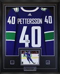 Elias Pettersson Vancouver Canucks Signed Blue Adidas Authentic Jersey Framed