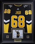 Jaromir Jagr Signed Jersey Framed Pittsburgh Penguins Third Adidas Authentic