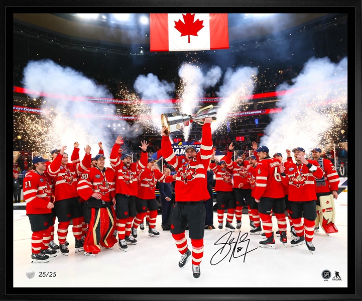 Sidney Crosby Signed 20x24 Framed Canvas 2025 Four Nations Canada Champions (Limited Edition of 25