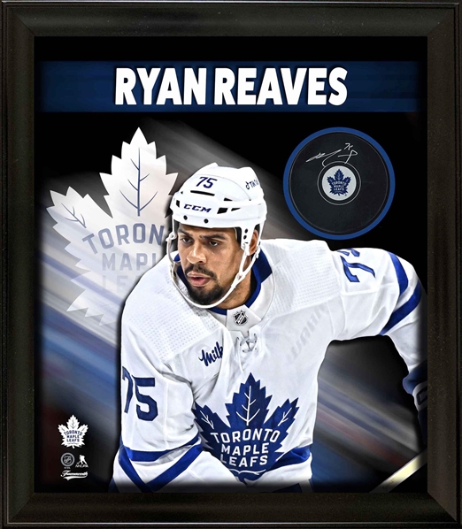 Ryan Reaves Signed Puck Framed PhotoGlass Toronto Maple Leafs