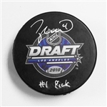 (SMUDGED) Taylor Hall Signed "#1 Pick" 2010 Draft Puck