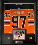 Connor McDavid Signed Framed Jersey Edmonton Oilers Adidas 