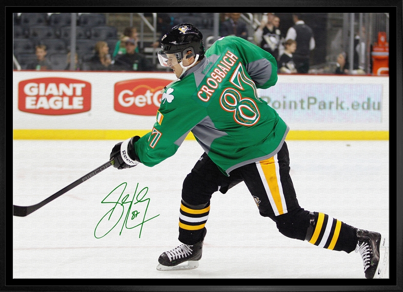 Sidney Crosby Signed 20x29 Framed Canvas 2015 St. Patricks Day (Limited Edition of 25)