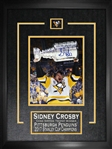 Sidney Crosby Pittsburgh Penguins Signed Framed 8x10 2017 Raising Stanley Cup Photo