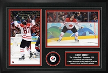 Sidney Crosby Signed Framed Team Canada Puck 2010 Golden Goal Collage