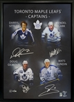 Mats Sundin, Darryl Sittler, Wendel Clark, and Doug Gilmour Signed Framed 20x29 Toronto Maple Leafs Captains Canvas