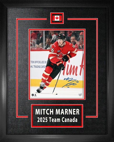 Mitch Marner Signed Framed 8x10 2025 Four Nations Team Canada