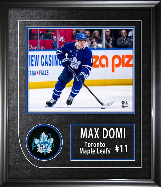 Max Domi Signed Framed Puck Toronto Maple Leafs