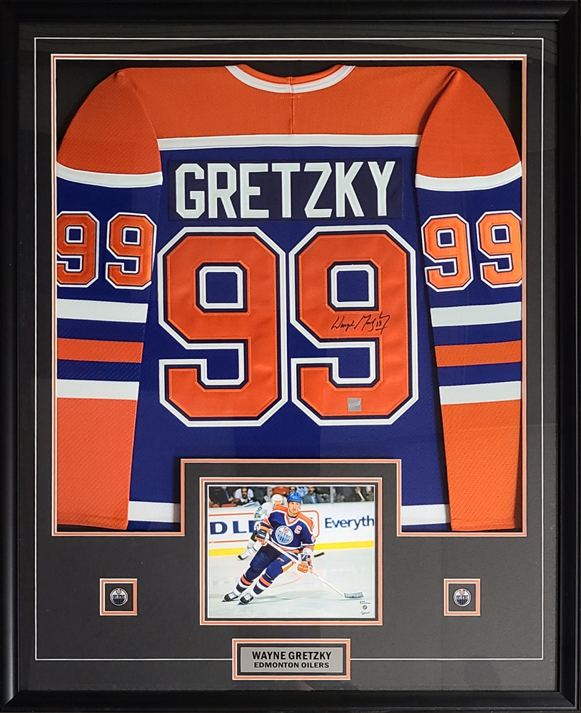 Wayne Gretzky Signed Jersey Framed Edmonton Oilers Home CCM Vintage