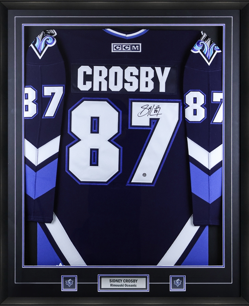 Sidney Crosby Signed Jersey Framed Rimouski Oceanic Pro Model CCM