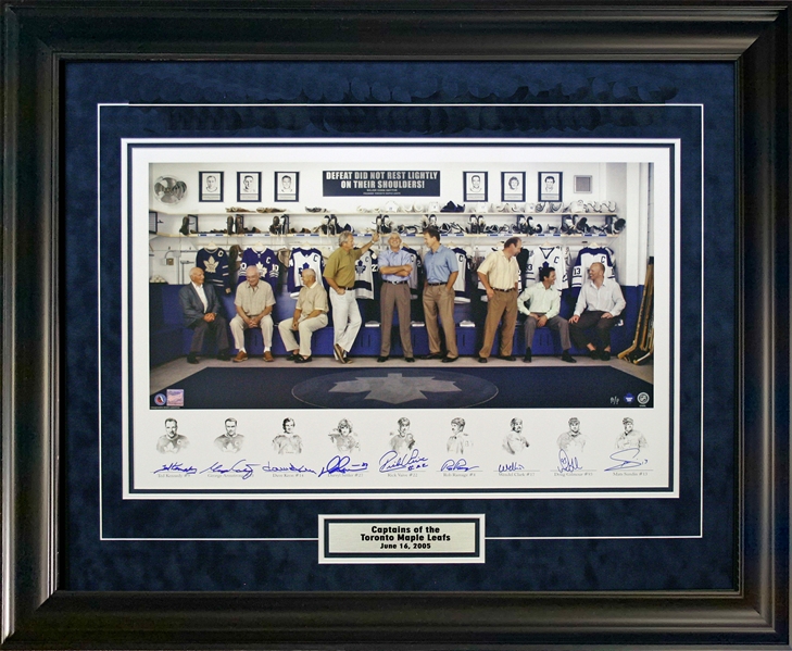 Kennedy / Armstrong / Keon / Sittler / Vaive / Ramage / Clark / Gilmour / Sundin Multi-Signed Legendary Captains Row Framed 18x27 