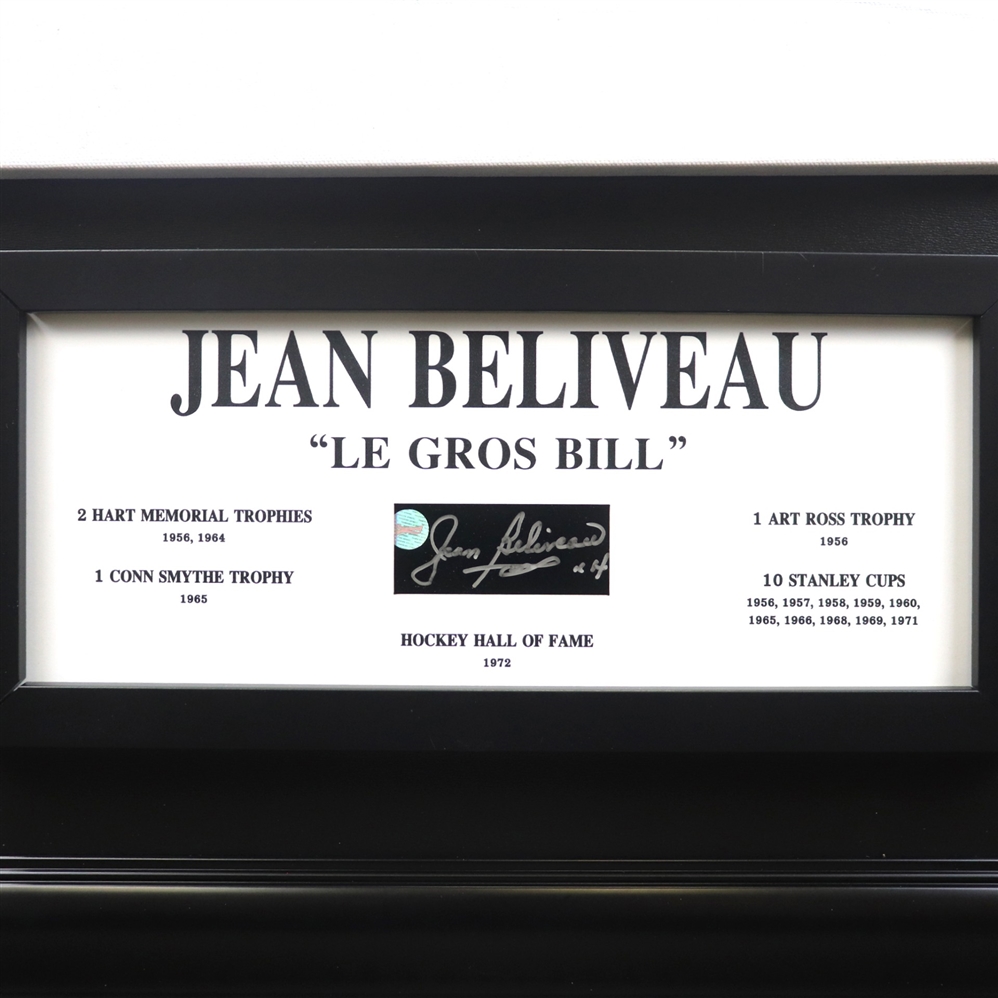 Jean Beliveau Le Gros Bill Montreal Canadiens Embedded Signature