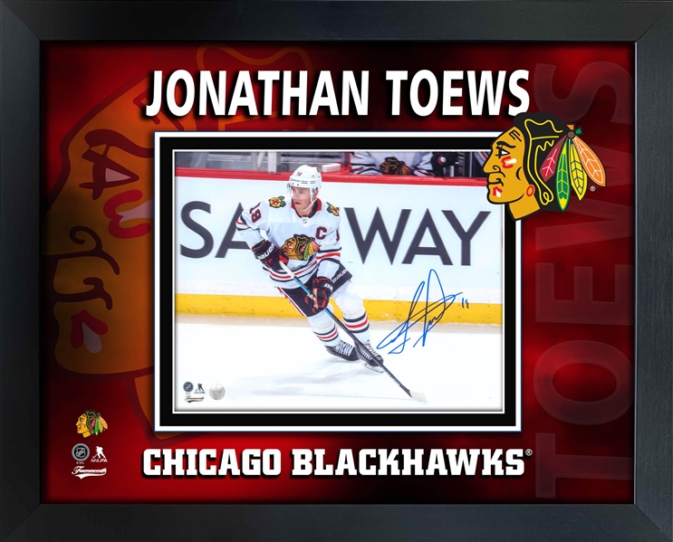 Jonathan Toews Chicago Blackhawks Signed Framed 8x10 Skating Photo