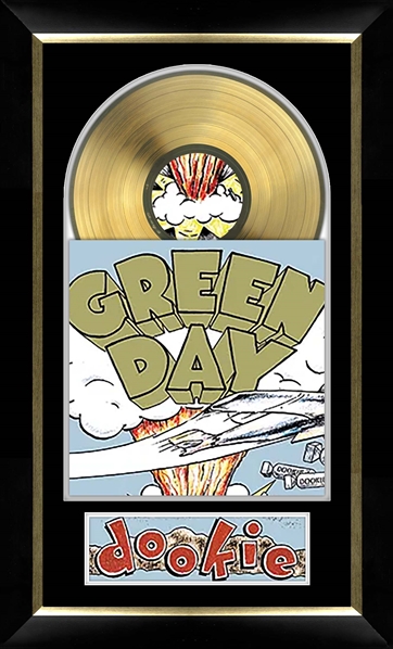 Green Day Dookie Music Cover Framed with Gold Vinyl