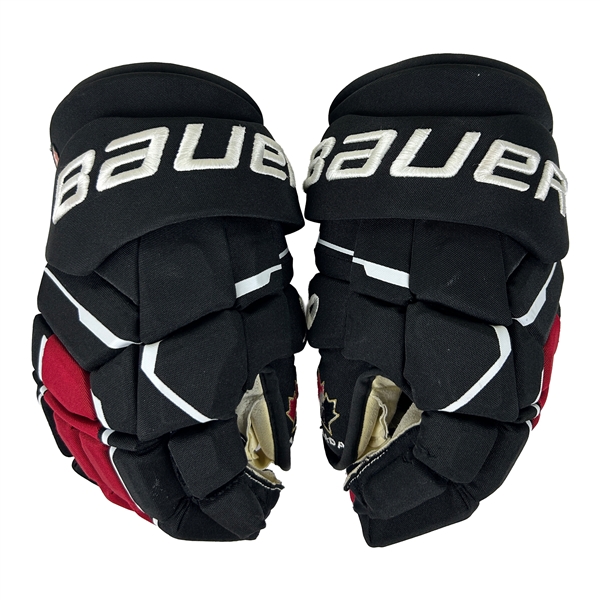 Gavin McKenna 2025 IIHF World Junior Championship Game Used Gloves 