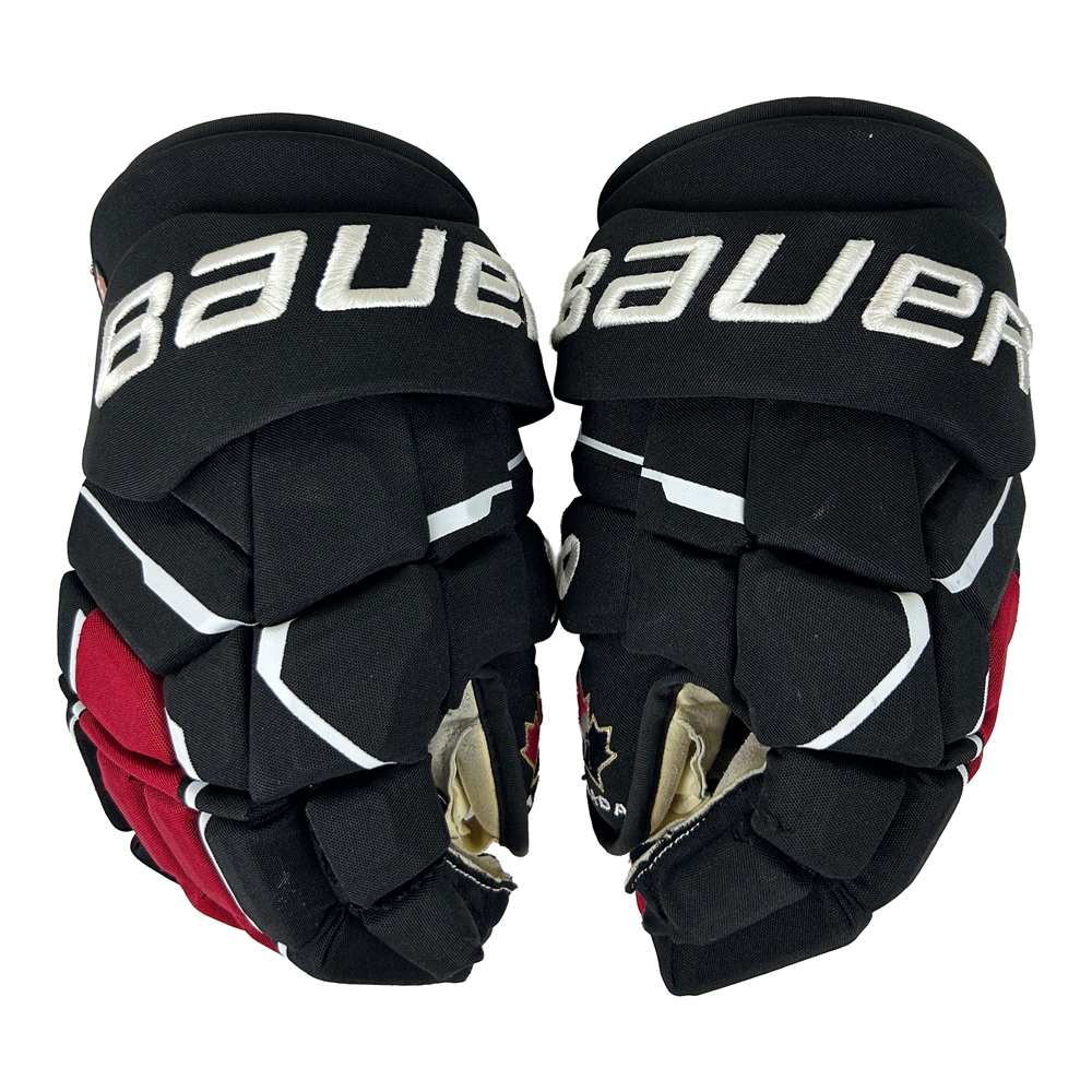 Gavin McKenna 2025 IIHF World Junior Championship Game Used Gloves 