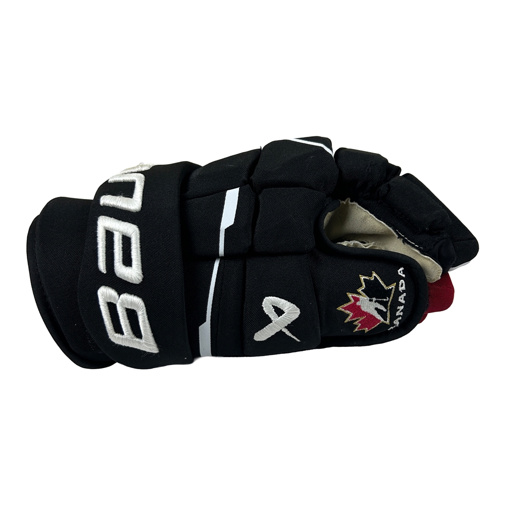 Gavin McKenna 2025 IIHF World Junior Championship Game Used Gloves 