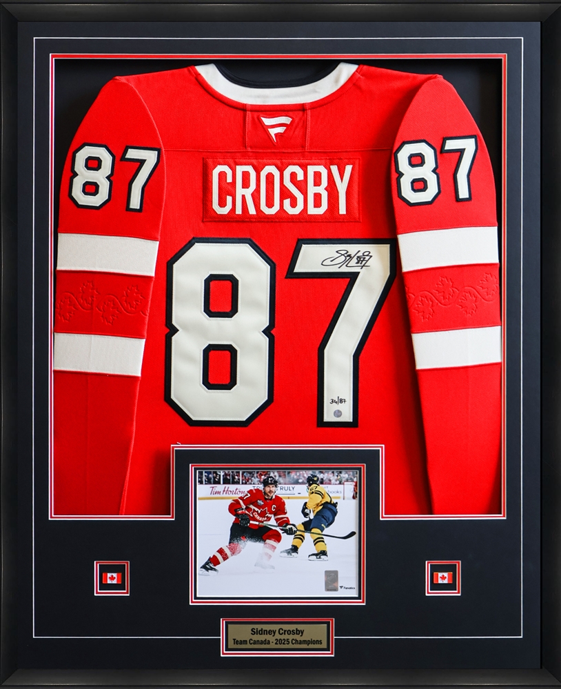 Sidney Crosby Signed Framed Jersey Four Nations Tournament Team Canada Fanatics Premium (Limited Edition of 87)