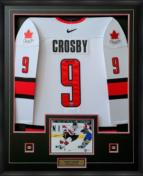 Sidney Crosby Signed Framed Jersey 2005 Team Canada World Juniors Game Model Nike Inscribed "05 WJC" (Limited Edition of 9)